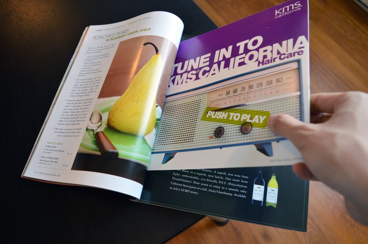 KMS California custom magazine inserts with sound.