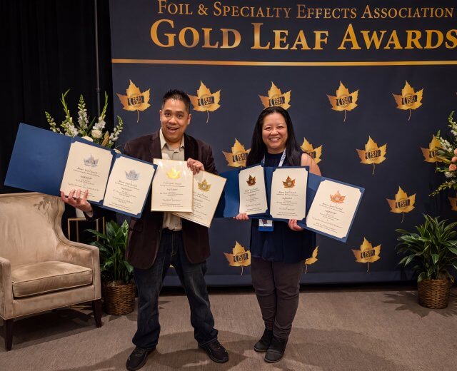 Eddie Davin, CEO & Marlene Fabro, COO accepting Gold Leaf Awards in FSEA Nashville 2026
